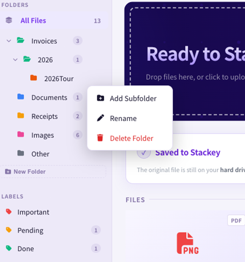 Subfolder feature