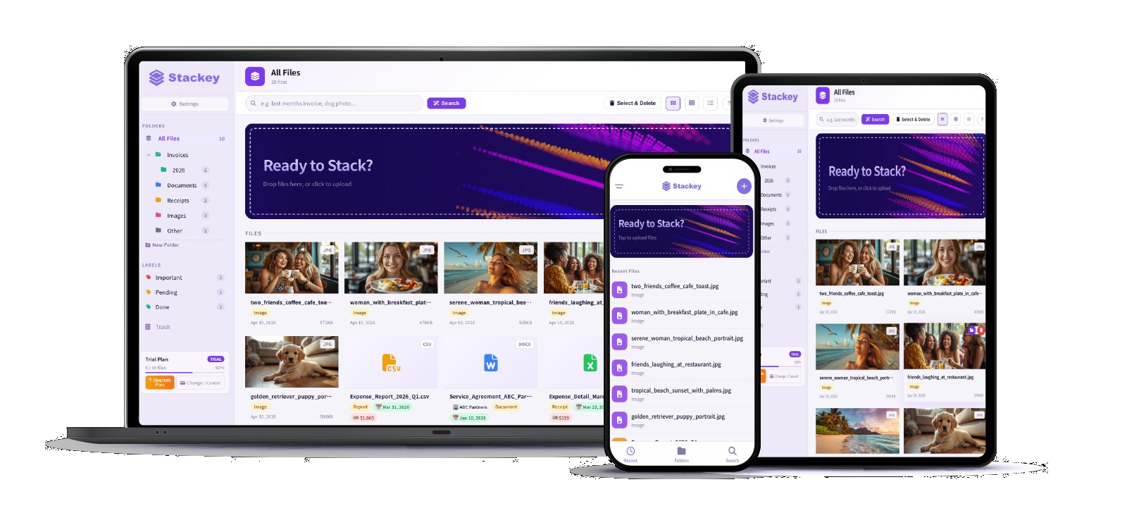 Stackey app screen